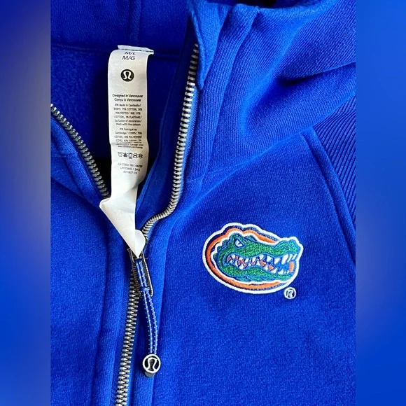 Lululemon University of Florida Women's Scuba Oversized 1/2 Zip Hoodie M/L Blue - Picture 6 of 9